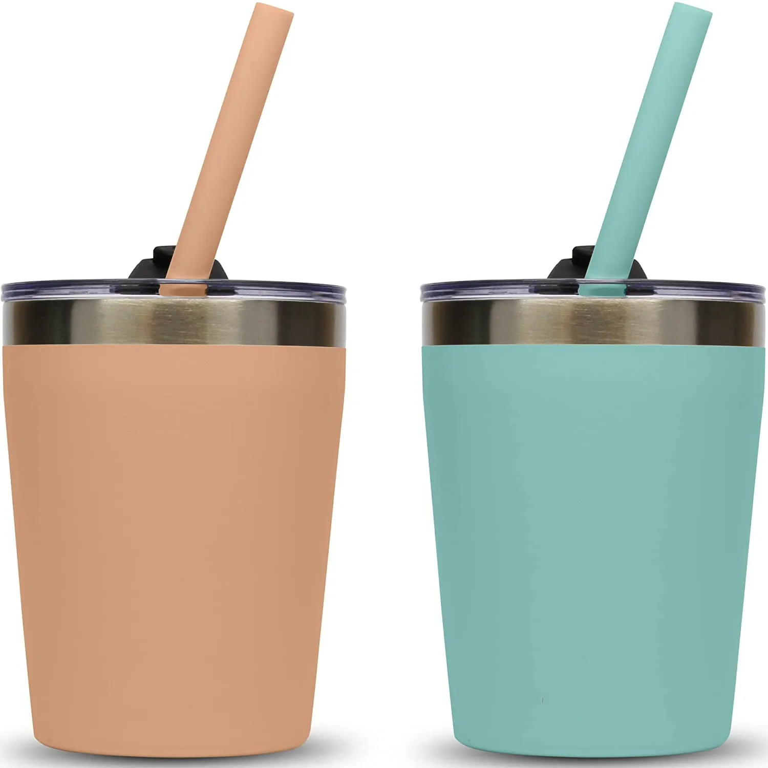 

2021 hot selling 8oz double wall kids tumbler cup Stainless Steel Kids Cups with Straws and Lids, Custom color