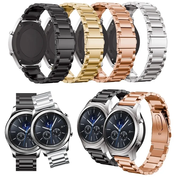

Newest  Stainless Steel Smart Watch Band For Huawei Watch GT2 Bands Quickly Release Three Beads Stainless Steel Watch Strap