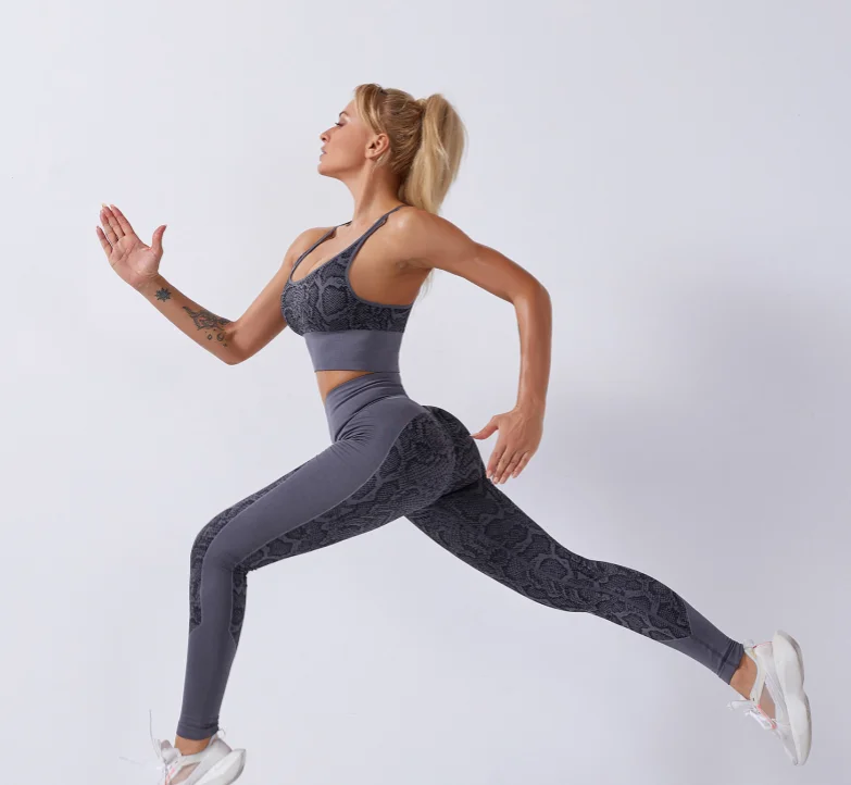 Conjunto de Yoga sin costuras para mujer ropa deportiva de entrenamiento gi 