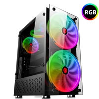 

RGB Gaming Computer Case Double Side Tempered Glass Panels ATX Water Cooling PC Case