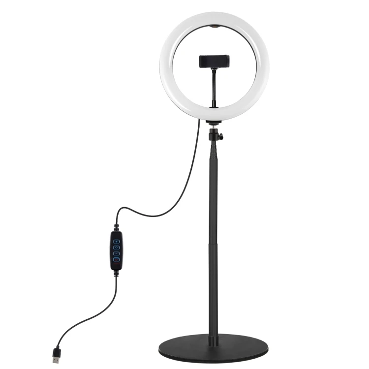 

PULUZ 10.2 inch LED Video Ring Light Kits with Extendable 140cm Round Base Desktop Holder For Smartphone Live Stream