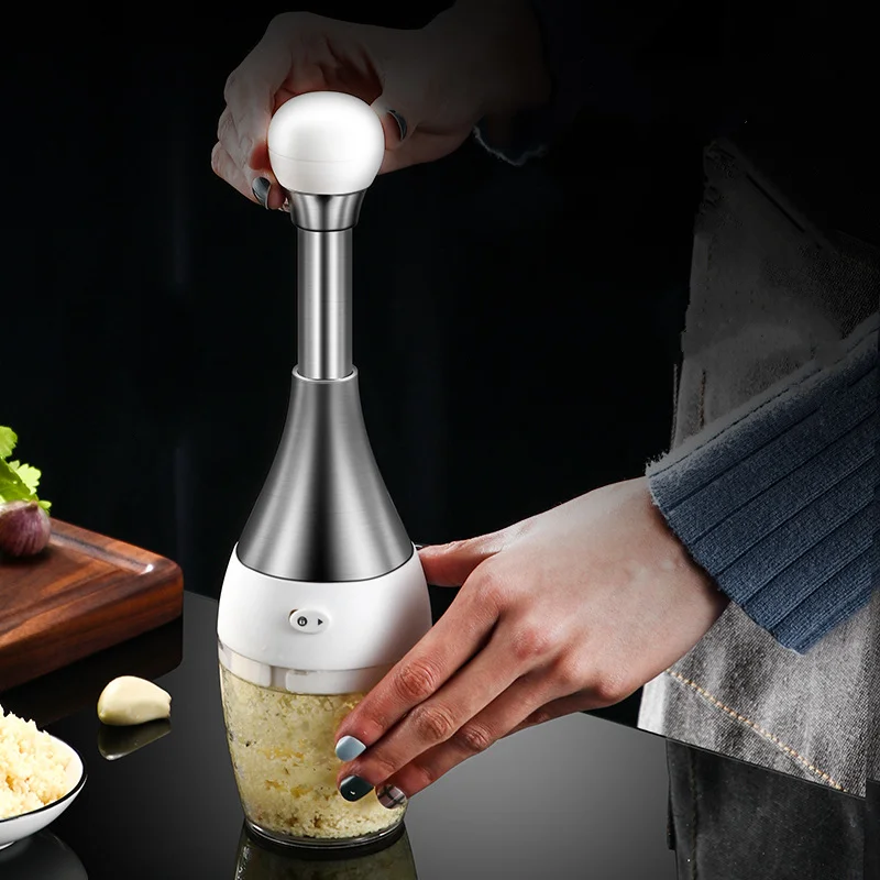 

MultiFunction Kitchen Accessories Manual Food Chopper Hand Held Press Vegetable Chopper, Silver