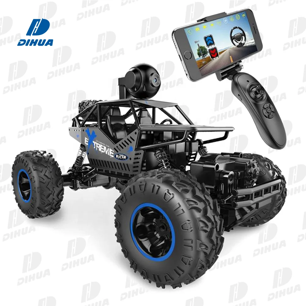 2.4Ghz 1/16 4WD Remote Control Car with FPV HD Camera & Dual Control RC Mode Speed Vehicle for Children  Adult-Black