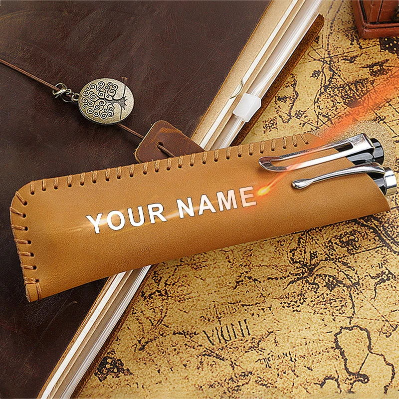 

Drop Shipping Double Pen Bag Sublimation Pencil Case Blanks Minimalist Cow Leather Personalised Pen Holder, Brown,coffee,black,red,blue and green