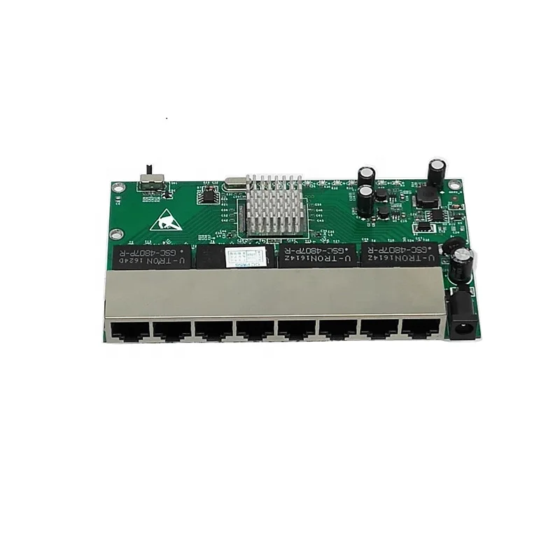 Ftth Gpon Gepon Epon Onu 24v 8 Port 10/100m Ethernet Rpoe Switch Pcb ...