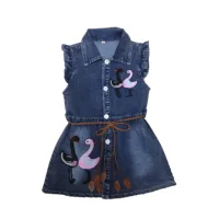 

Fashion Clothing 2019 Embroidery Kids Denim Dress Girl Jeans Skirt