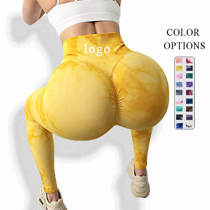 

Rapid trading women gym tie dye leggings fitness seamless scrunch bum scrunchie yoga leggings for women