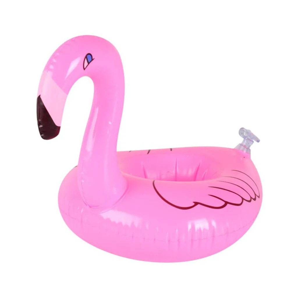 

PVC inflatable floating flamingo can drink cup holder, Transparent