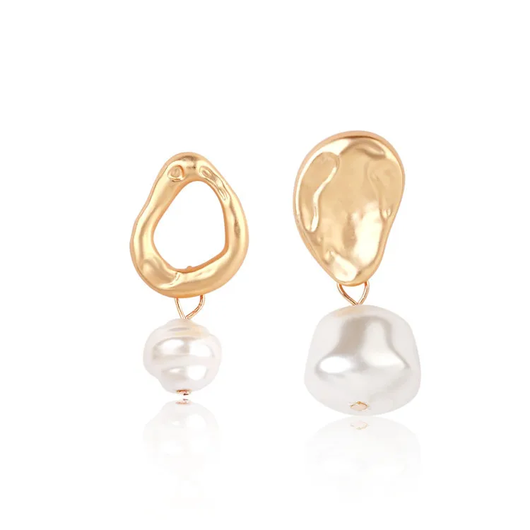 

Women Fashion New Design Baroque Brass Pearl Drop Shape Dangle Earing Freshwater, Picture shows