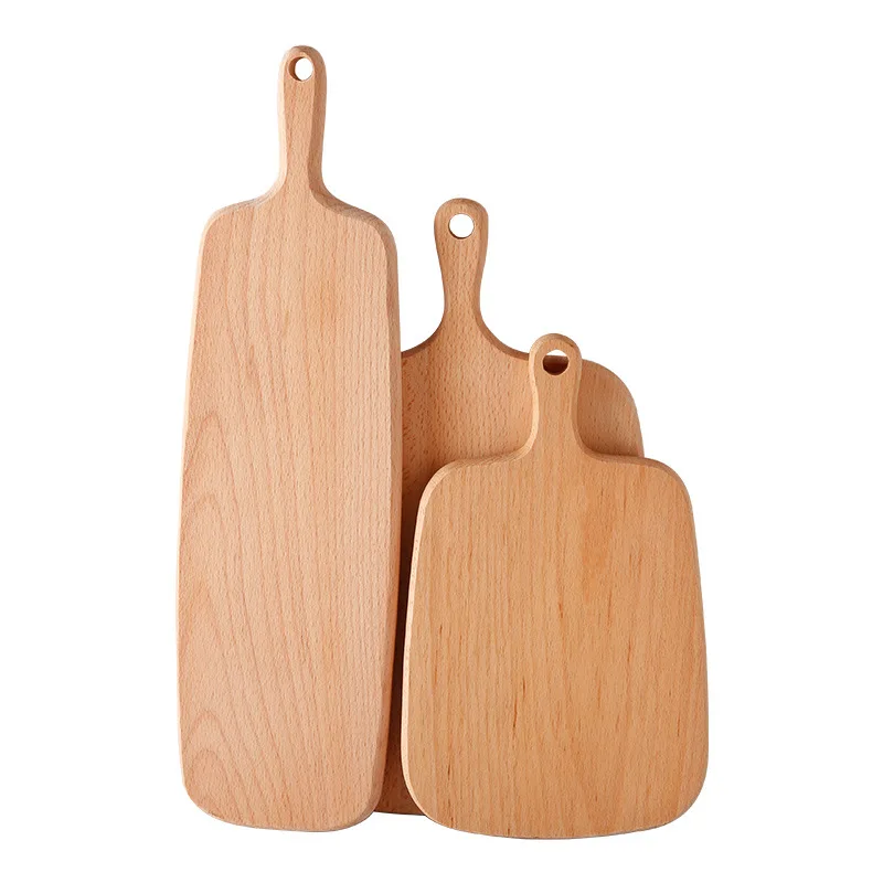 

Z519 Wooden Chopping Blocks With Handle For Bread Western-style Food Dessert Pizza Fruit Cutting Boards