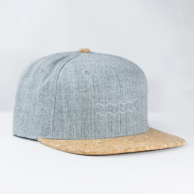 Wholesales Cork Baseball Cap Custom Embroidered Wool Cork Snapback Caps