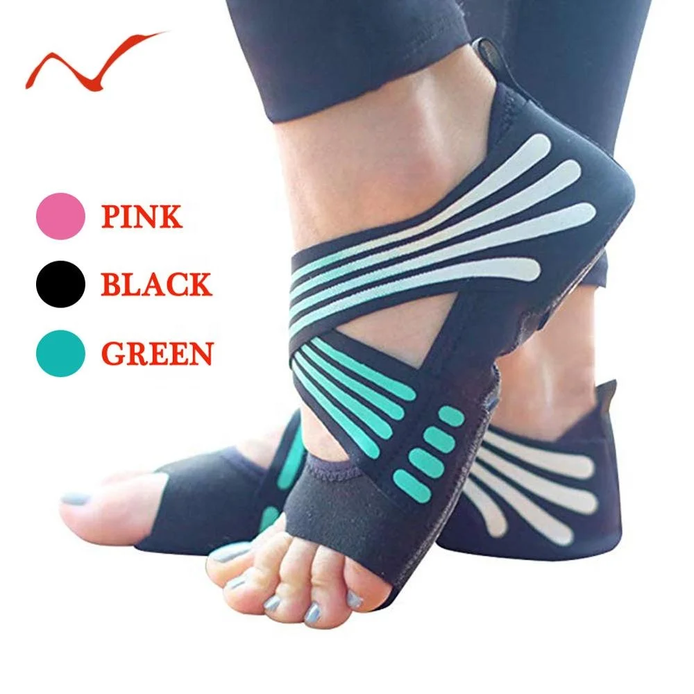 

Fashion Women's Non-slip Yoga Fitness Dance Pilates Socks Indoor Anti-skid Yoga Shoes Gym Socks, Black/green/pink
