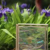 A hollow glass block that is not completely transparent