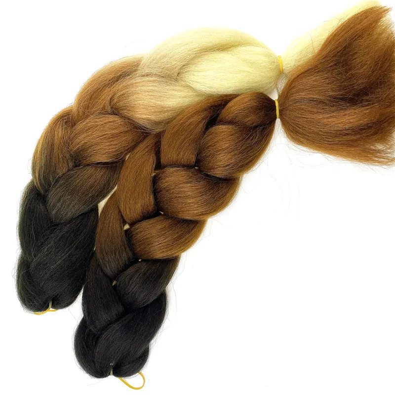 

Ombre Braiding Hair Two Tone Color High Temperature Fiber Jumbo Braids Hair Extensions, Customized