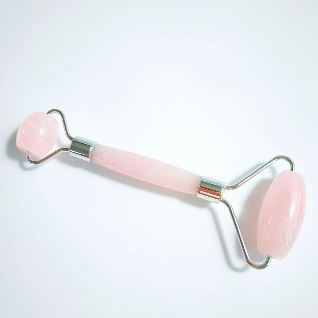 

Natural Rose quartz Facial Jade Stone Roller Beauty Massage Tool Face Massager