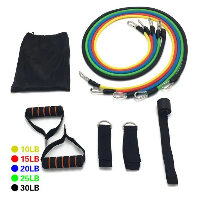 

Hot selling workout adjustable resistance bands set with handles