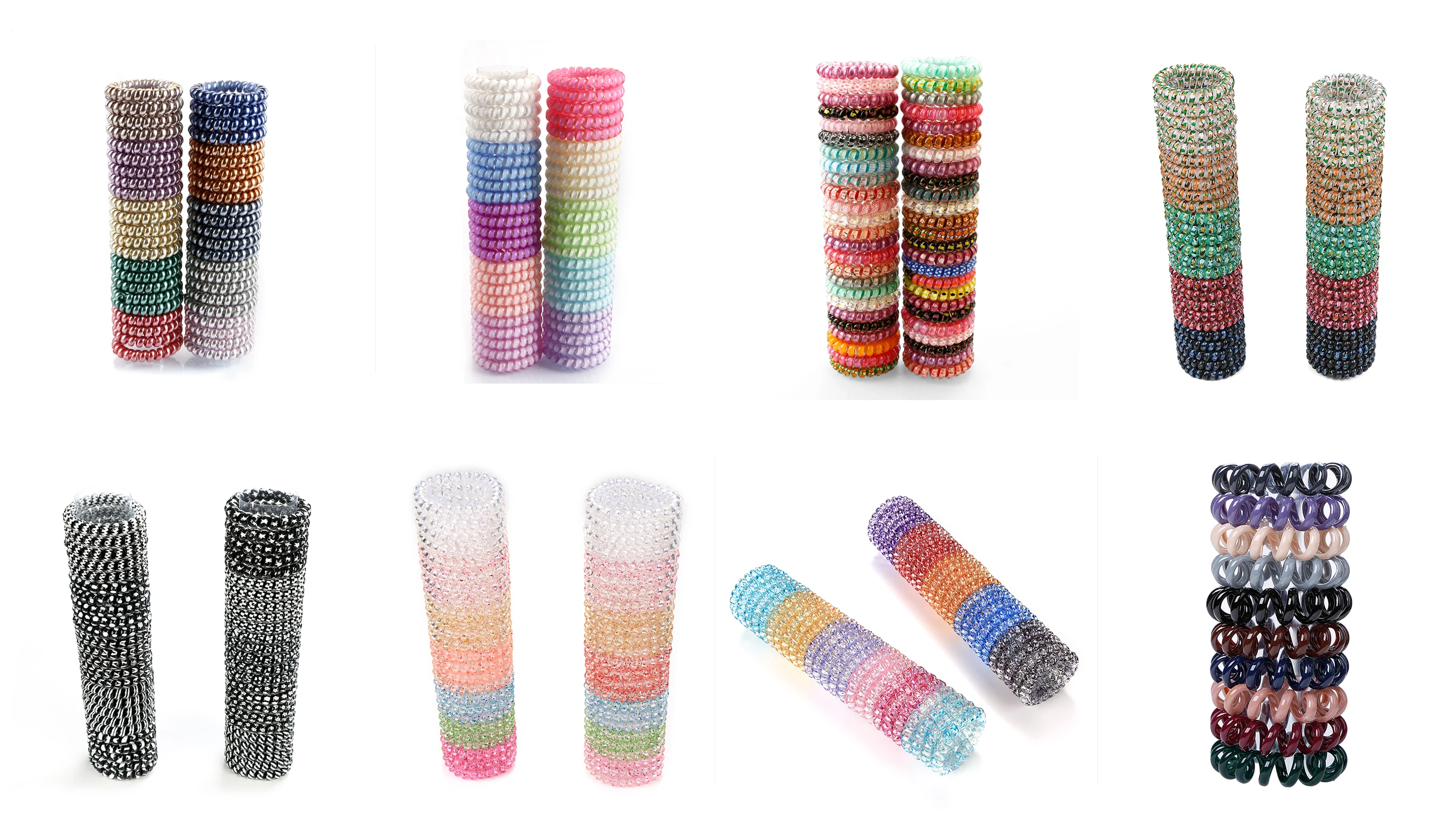 Camo Styles High Quality Coil Hair Band Elastic Hair Ties Spiral Hair