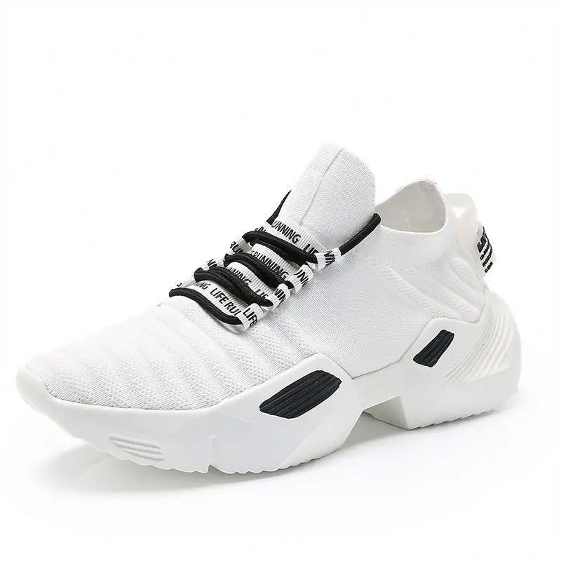 

Youth trend summer explosions white rubber bottom fly knit upper sport shoes casual running walking shoes men custom sneakers
