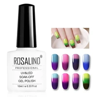 

Rosalind nail art supplies 10ml uv led temperature change nail gel soak off color changing gel nail polish with 30 colors