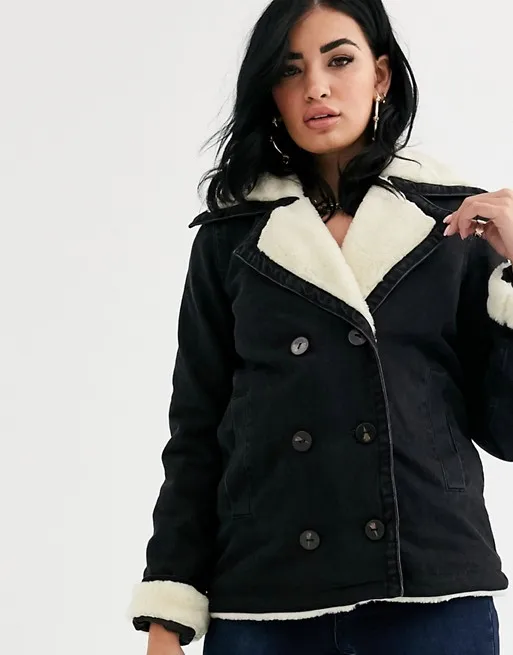 Ky Denim Jacket Women Double-breasted 