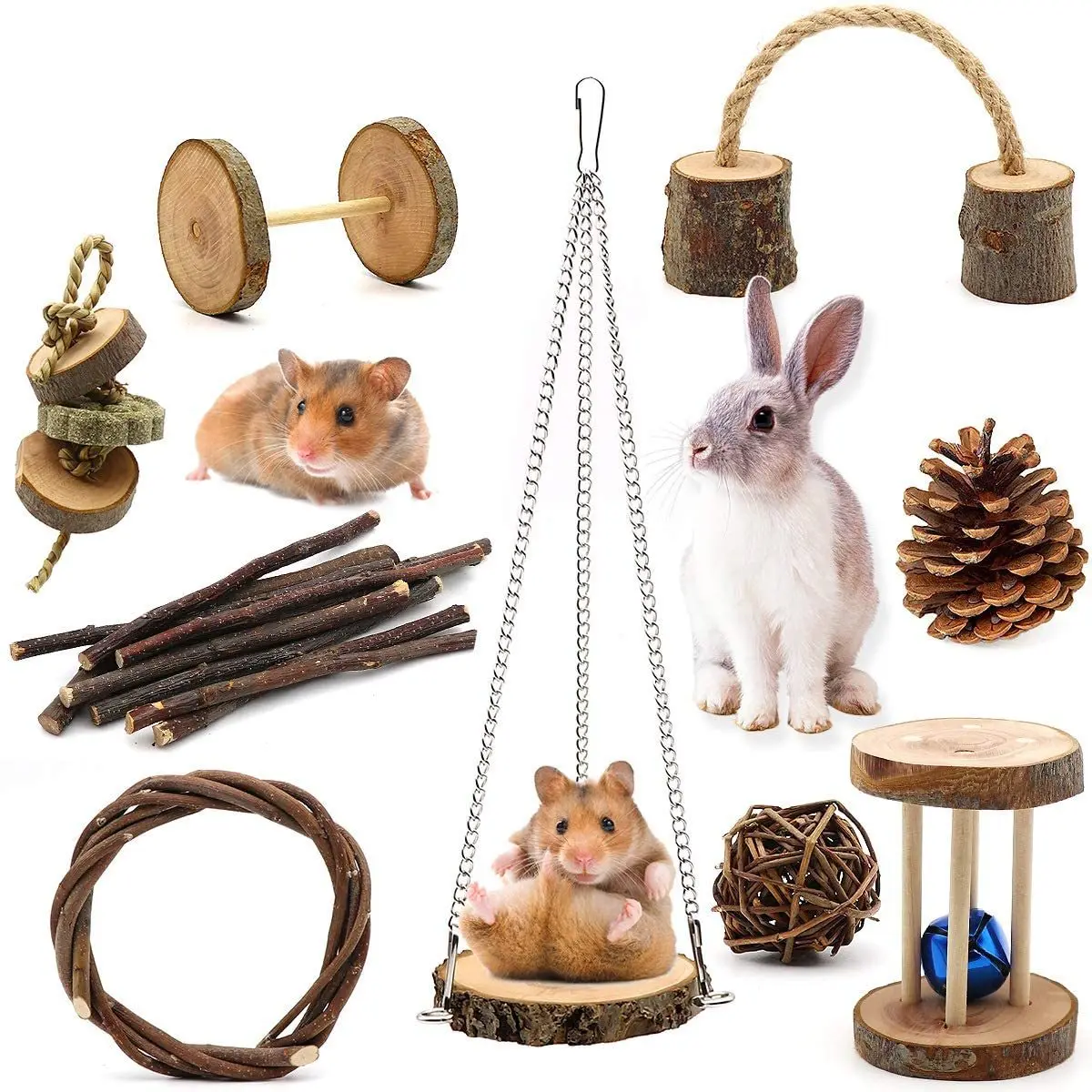 

Original Forest Handmade Natural Wood Hamster Cage Wooden Accessory