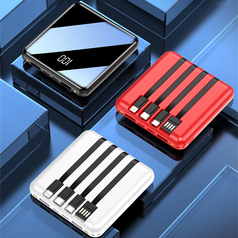 

Trending Product Universal Super thin Powerbank gift custom logo mini 10000 mah powerbank, Black+red+white