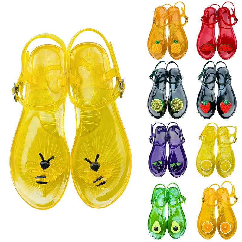 

Transparent Symphony Sandals New Fruit Slide Sandals Women's Non-Slip Soft Sole Jelly Sandals Pineapple Grape Sandals