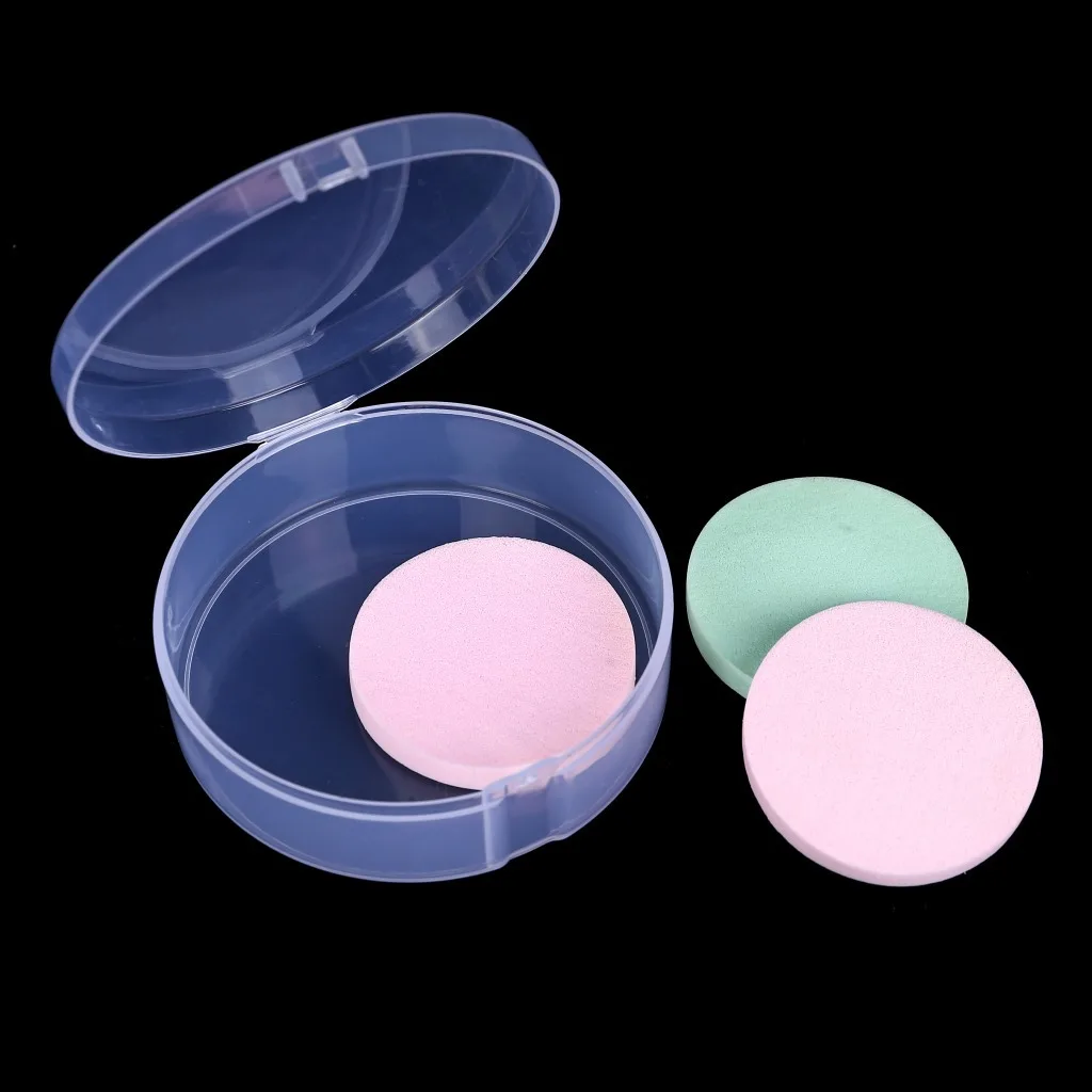 

Environmental protection plastic clear round cotton pad storage box