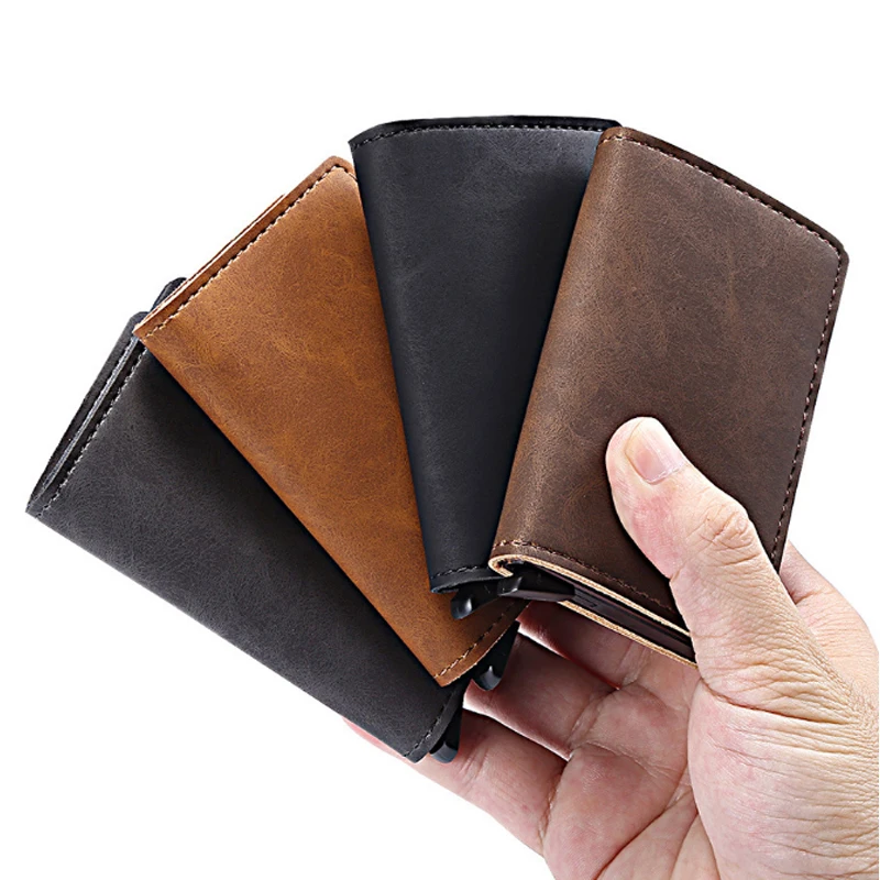 

New Wallet Manufacturer Customized Wholesale Aluminum Alloy RFID Wallet Pop Up Metal Credit Card Holder Hot sale