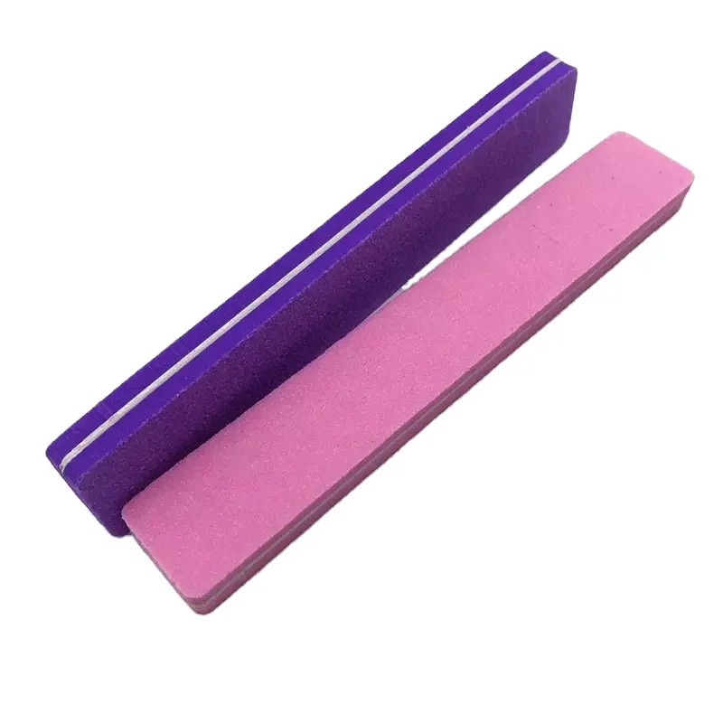 

High Quality Colorful Long Square Elastic Sponge 100/180 Grit Sanding Nail Buffer Nail Makeup Tools Foam Beauty Tools, Photo