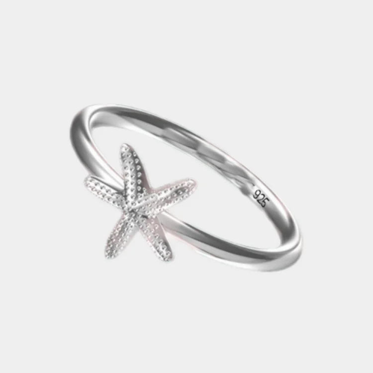 

Boho ocean jewelry 925 sterling silver sea creature napkin starfish rings