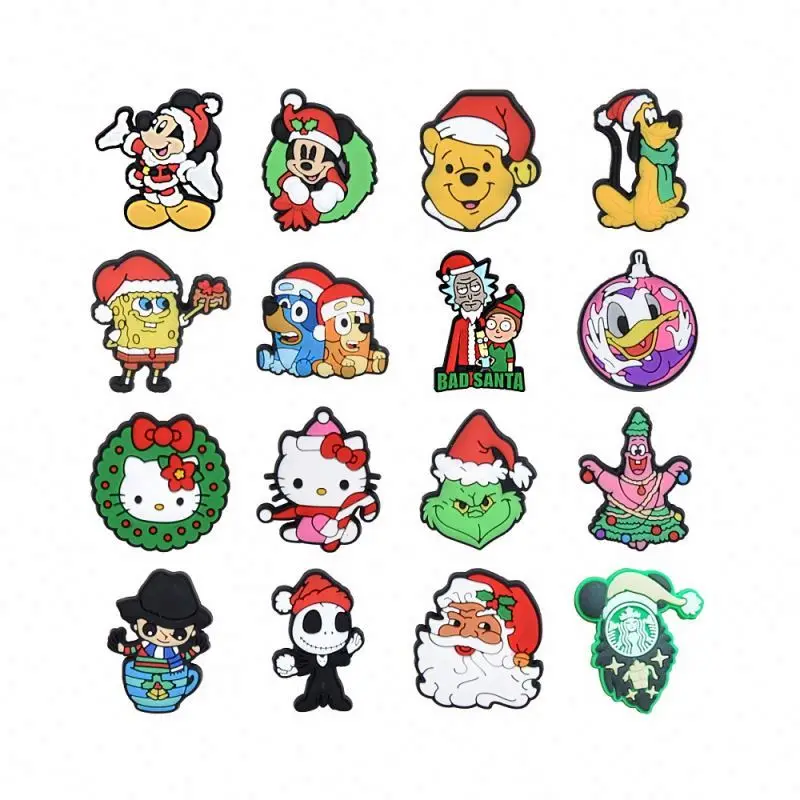

Famous Cartoon Christmas Croc charm fit for croc shoe decoration 2022 Christmas Gift for kids croc shoe decoration new year gift