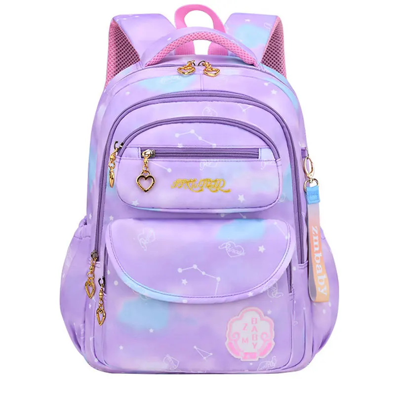 

Whole sale stress reduction cute schoolbag backpack with gradually changing color material for primary secondary school girls