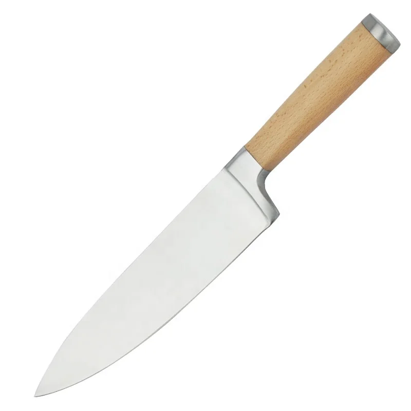 

Yangjiang Knife 8 Inch Chef Knife With Beech Wood Forged Handle Kitchen Tools, Yellow