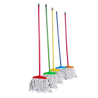 Mop with wooden handle