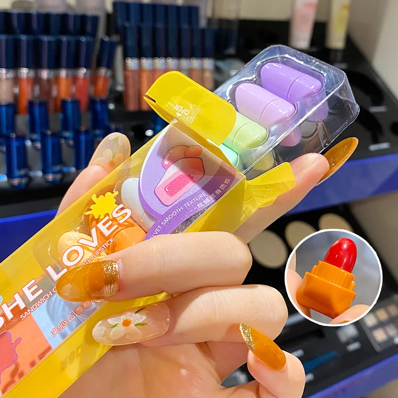 

SHE LOVES 8Pcs/Set Chewing Gum Lipstick Set Velvet Matte Waterproof Long Lasting Beauty Lip Stick Set, 16 colors