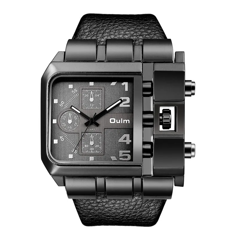 

Oulm Casual Square Dial Men Quartz Luxury Watch Brand Male Clock montre homme, 5 colors