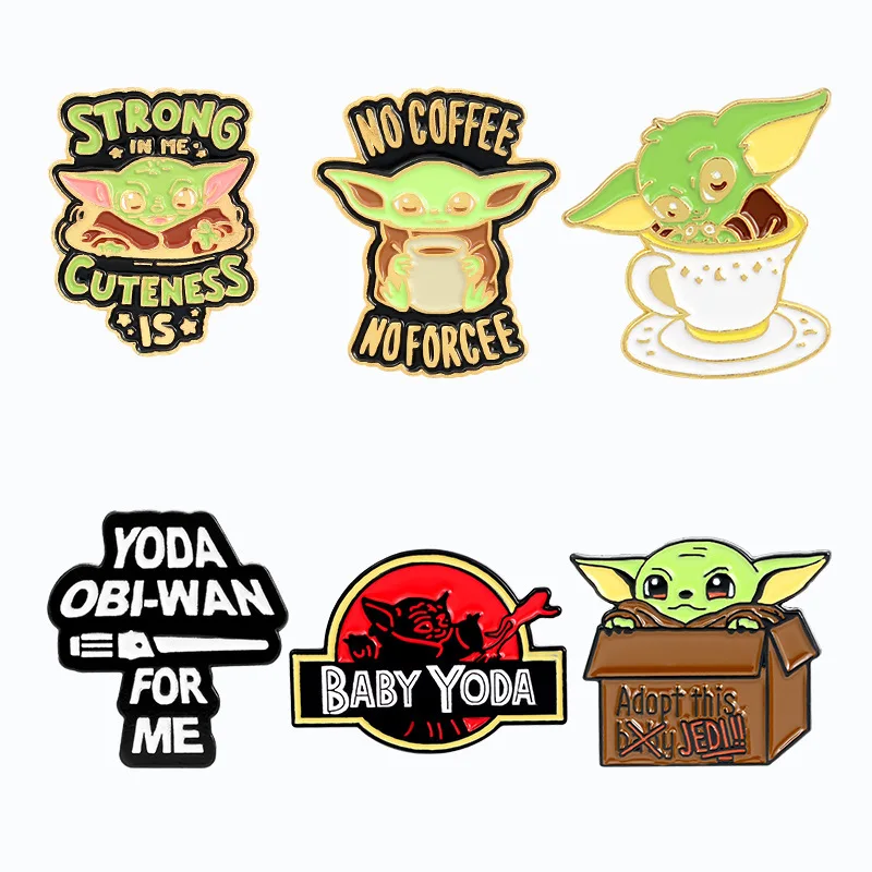 

High Quality Jewelry Supply Men's and Women's Universal Pins Baby Yoda Wars Stars Mandalorian Pins, As picture