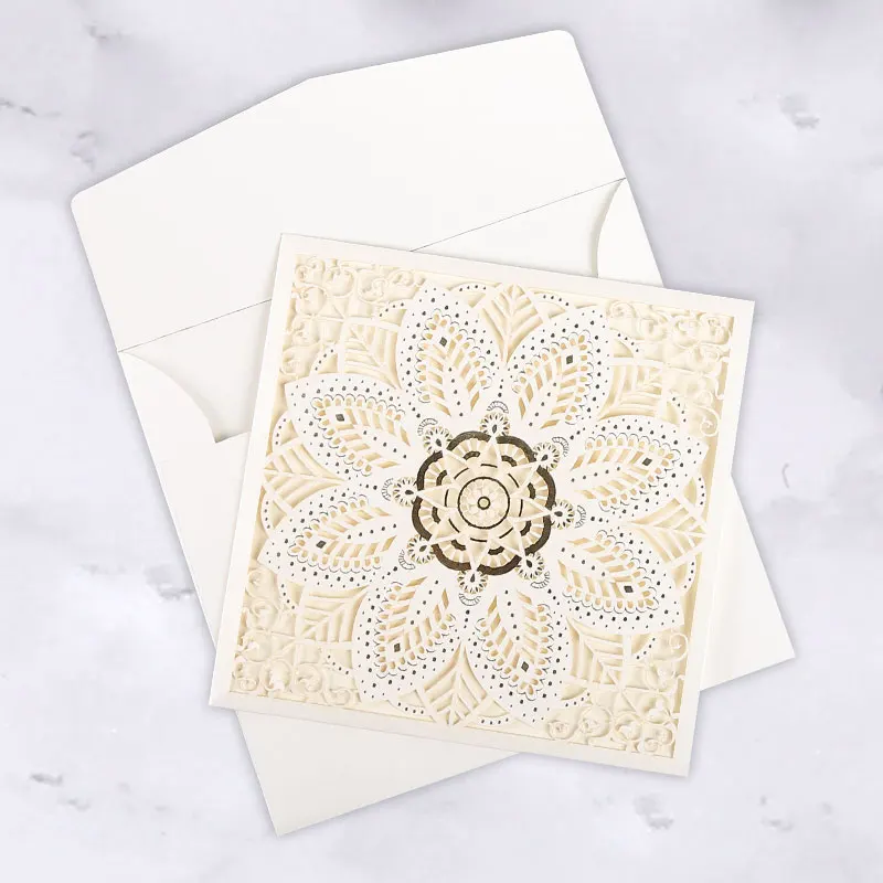 
laser cut retirement / square wedding invitation cards 