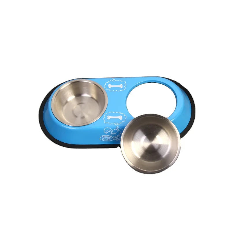 

Saiji multifunction 38 cm large non slip stainless steel bowl for hot sale removable pet puppy cat feeder, White, red, blue, customized color