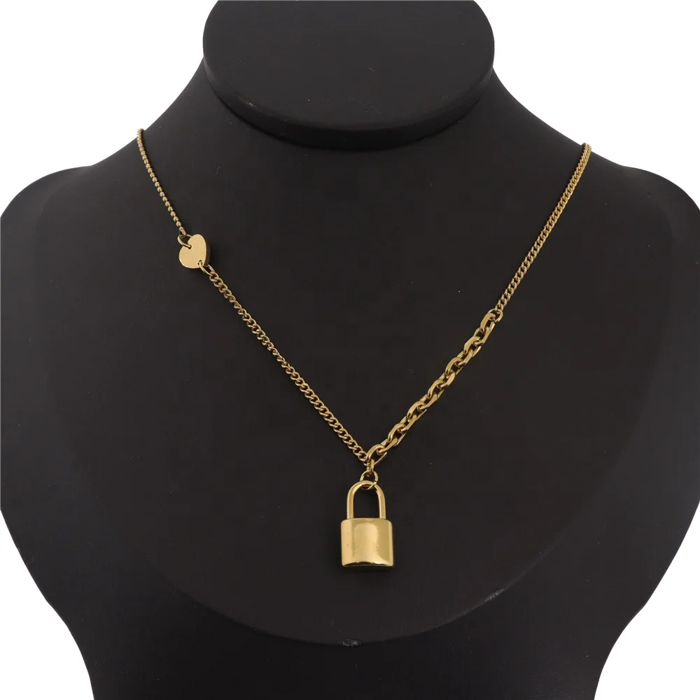 

Mutil Chain Stainless Steel Gold Plated Jewelry Women Secret Necklaces Heart Locket Necklace