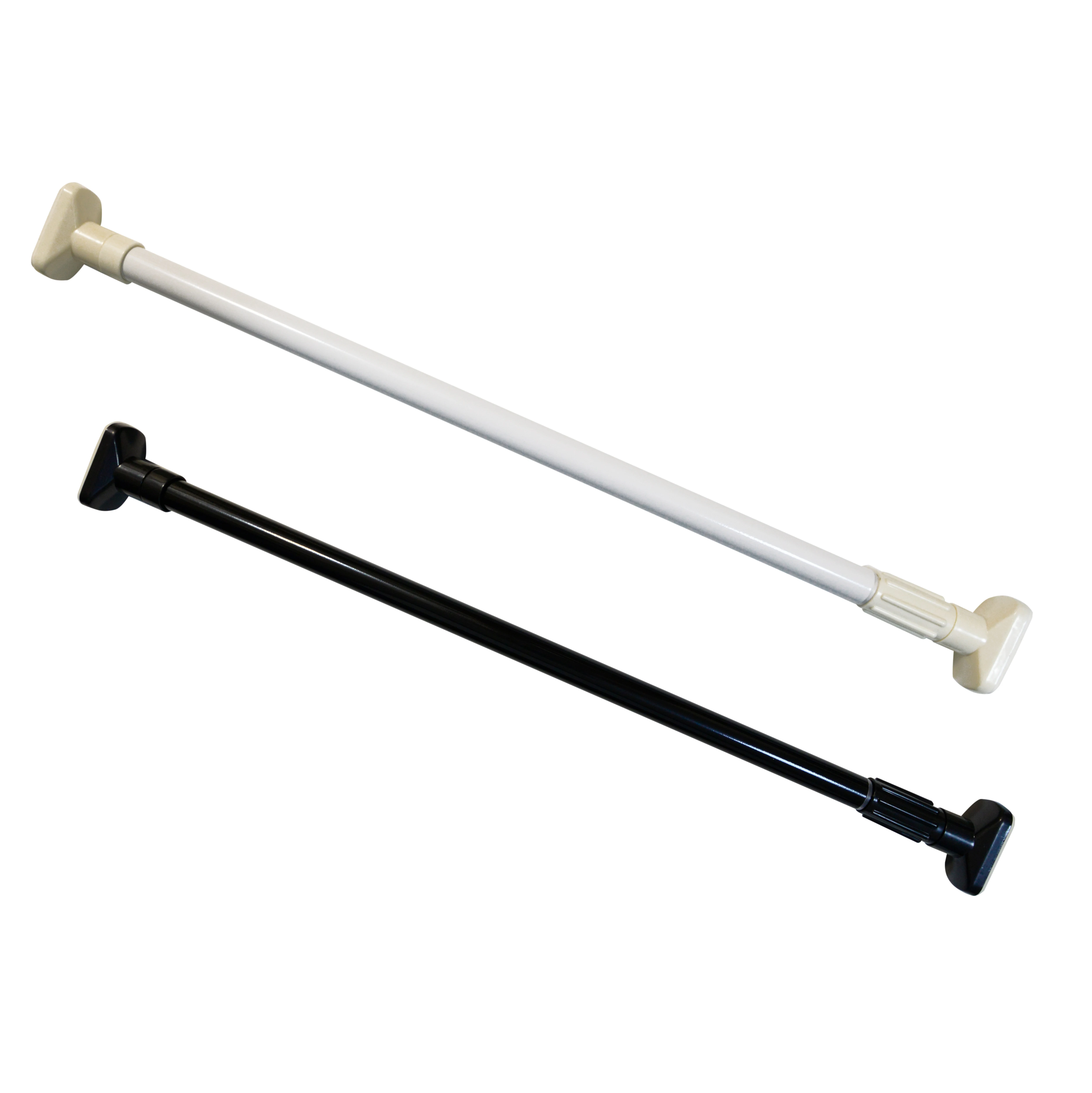 

Adjustable bath curtain rod Black and white paint Japanese telescopic rod no installation and drilling for shower curtain rod