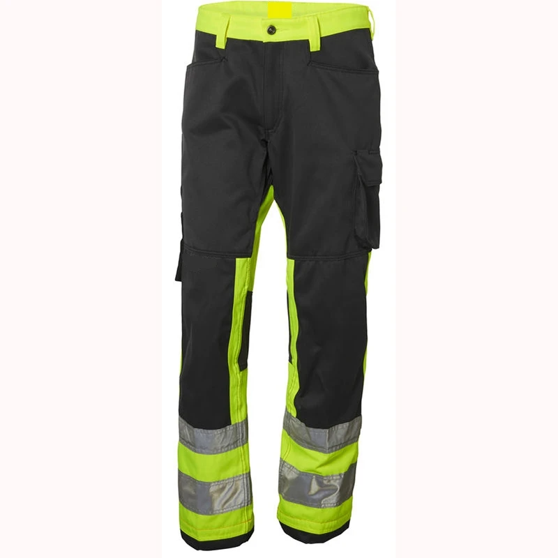 Mens Hi Visibility Yellow Orange Safety Pants Reflective Work Trousers ...