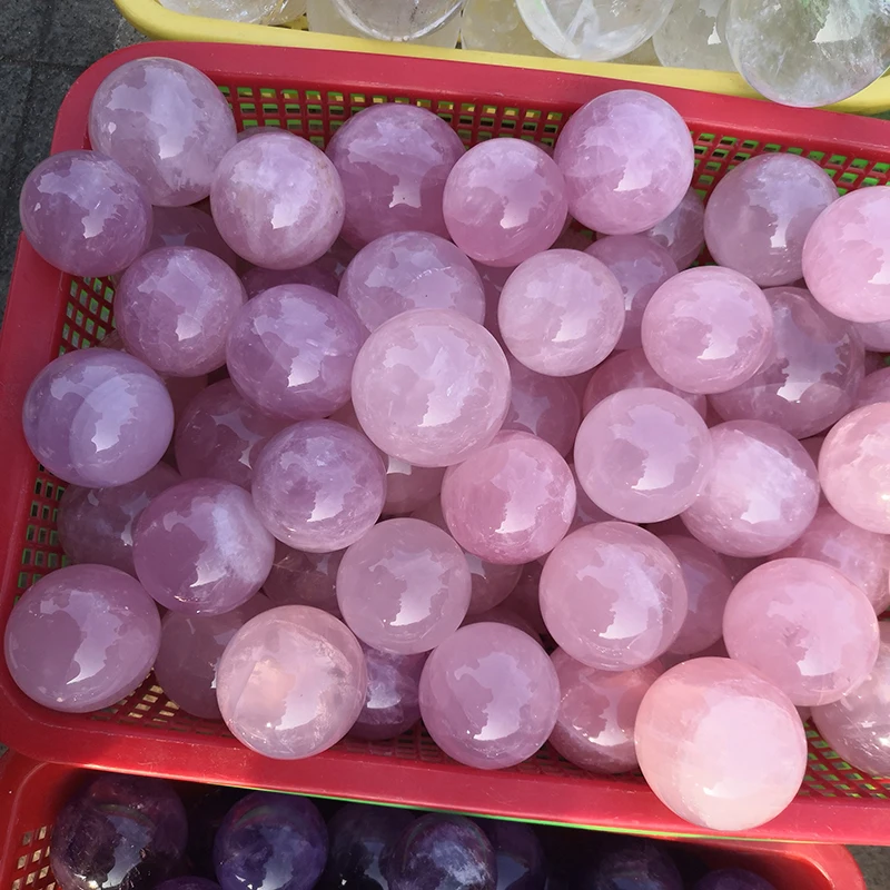 

Wholesale Natural polished crystal ball rose quartz crystal sphere stand for decoration