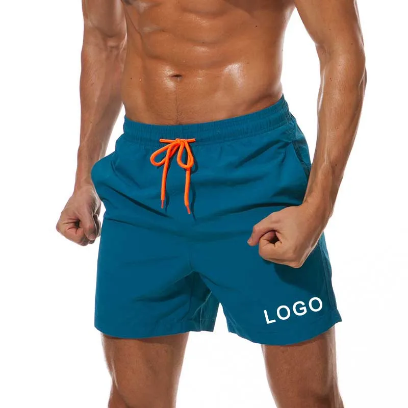 

100% Nylon Solid Beach Shorts Swim Trunks Custom Logo Men Short Pants Beach Volley Plus Size Waterproof Beachwear Men Low Moq
