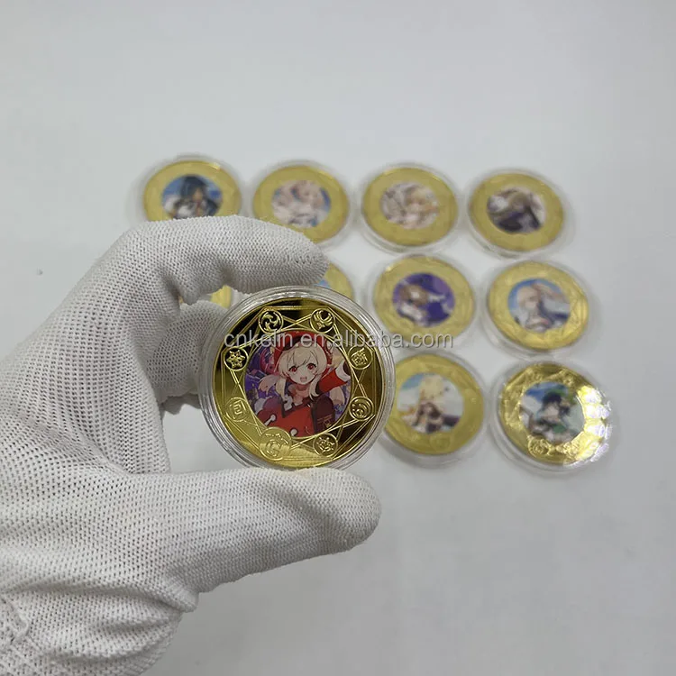 

Custom Metal Anime Genshin Impact 24k Gold Plated Coin Collection to Buy