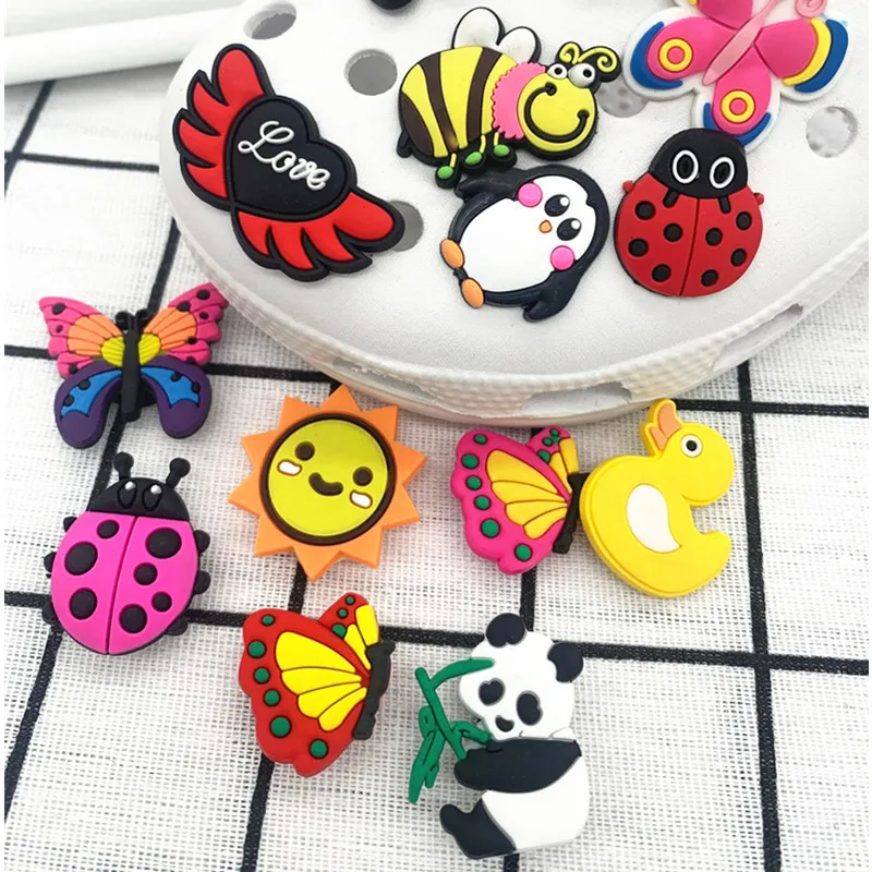 

Ready stock 2021 Panda pattern ins hot sale custom shoe decoration pvc 3d shoe flower cute fashion charms shoe for children, As picture/custom