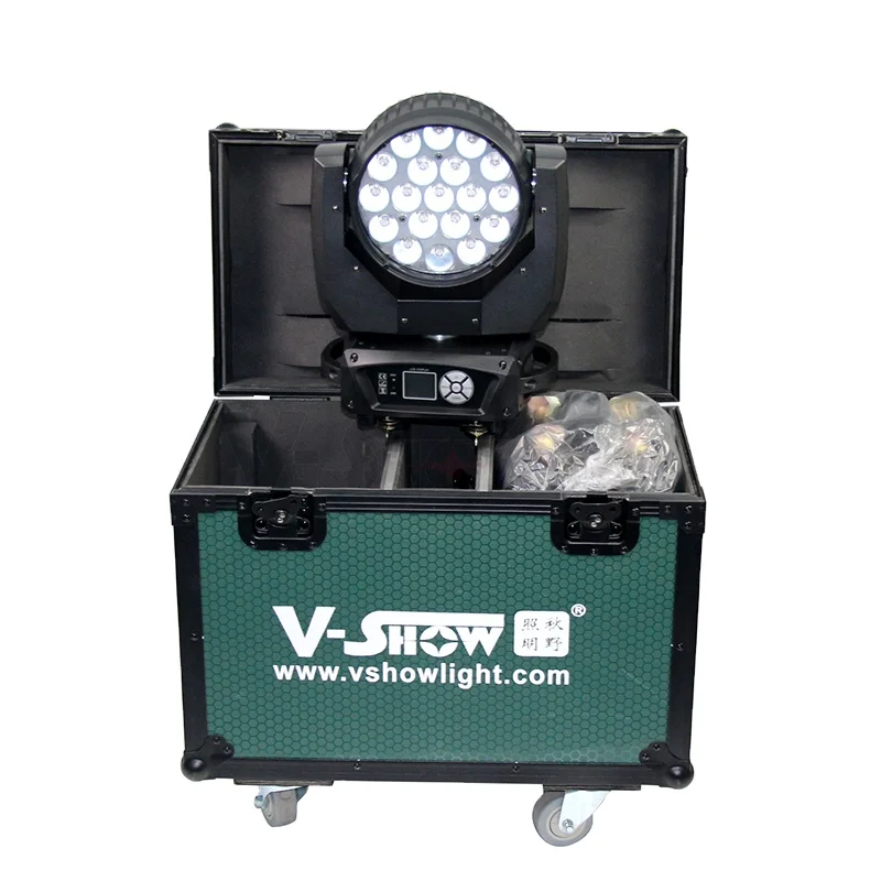 

shipping from Euro warehouse 2pcs with flight case 19 DMX Wash Zoom 4in1 RGBW Aura 19x15w LED Moving head