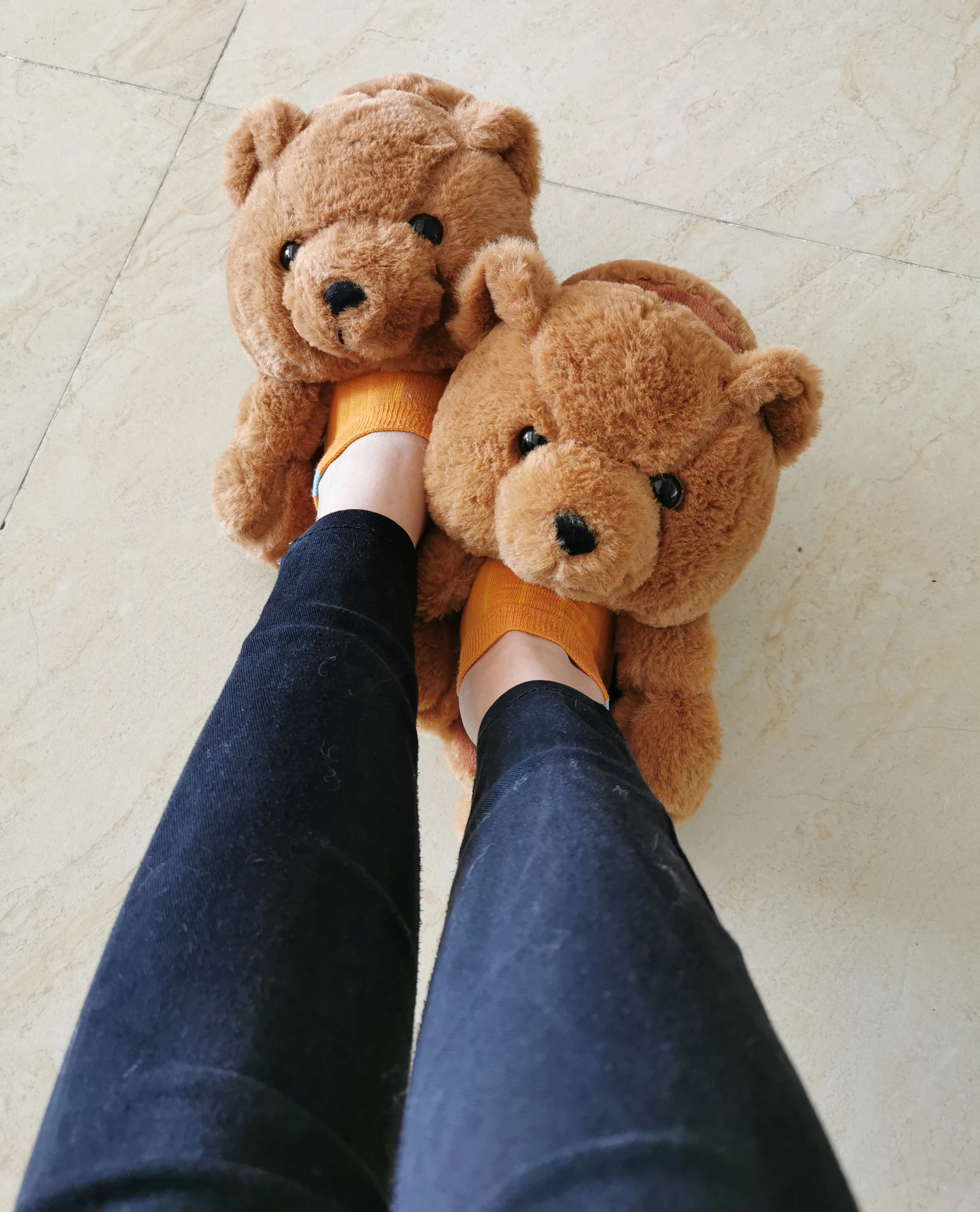 

2021 New Arrivals Kids Bear Slippers Close Toe Indoor Outdoor Teddy Bear Slides Soft Warm Furry Bear Slippers For Girls, As picture show or customized