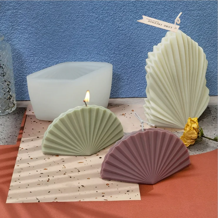 

Geometric Aromatherapy Candle Silicone Mold DIY Large Scallop Candle Mold Handmade Soap Plaster Mold